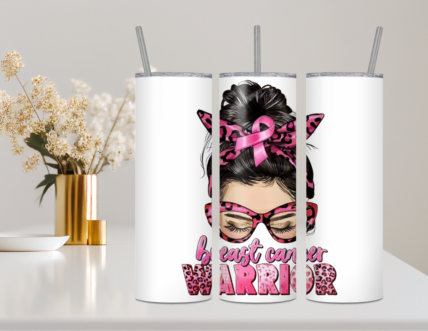Breast Cancer Warrior - 20oz Double Walled Steel Tumbler