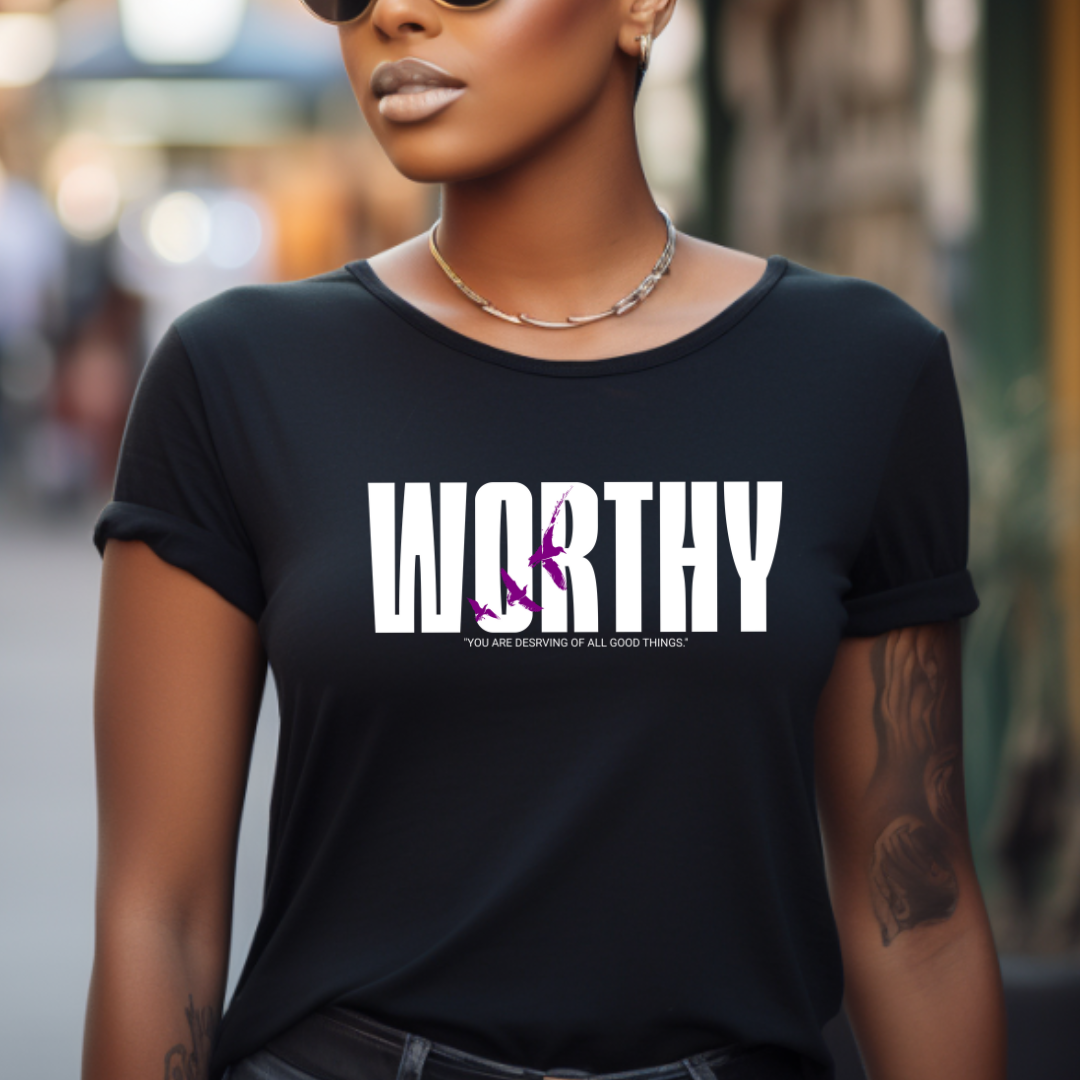 "Worthy" Faith-Inspired Short Sleeve T-Shirt