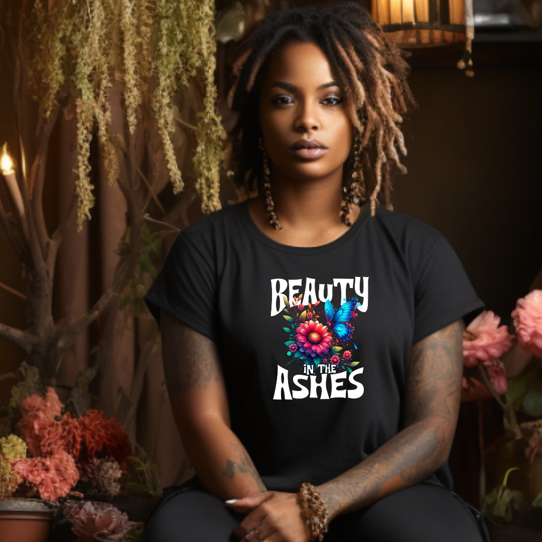 "Beauty in the Ashes" Faith-Inspired Short Sleeve T-Shirt