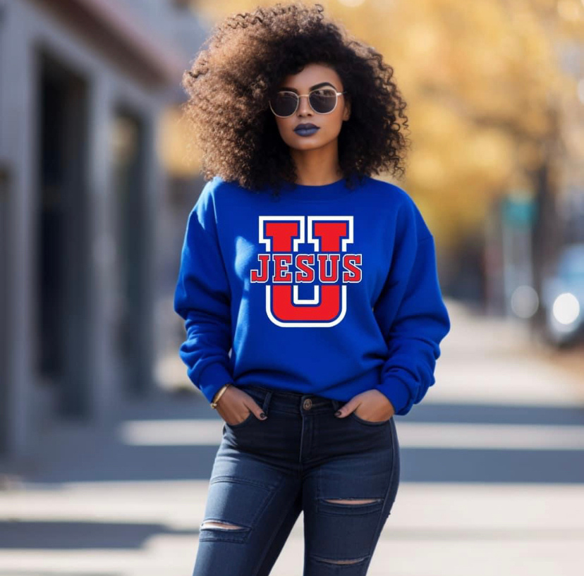 "Jesus U" Faith-Based Crewneck