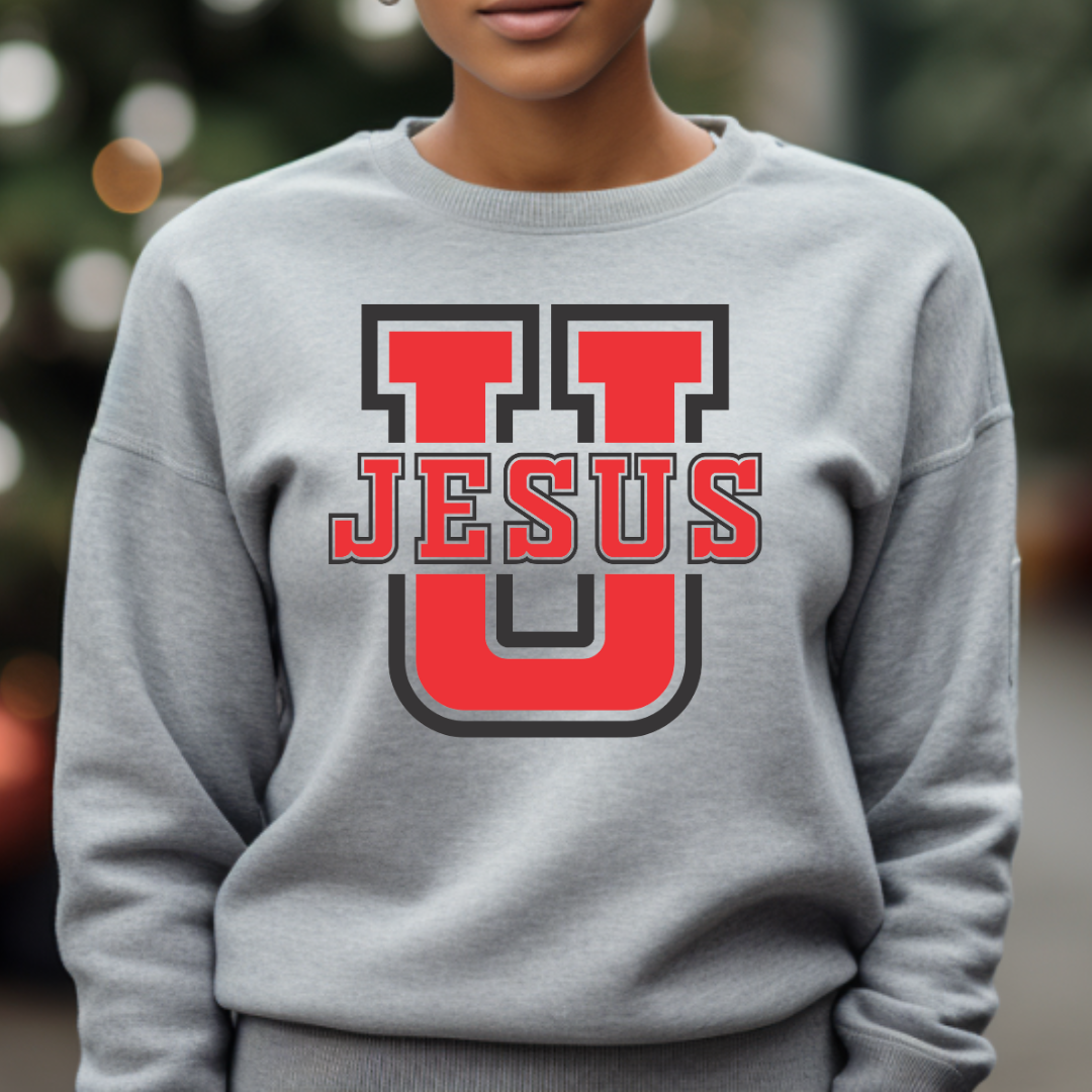 "Jesus U" Faith-Based Crewneck