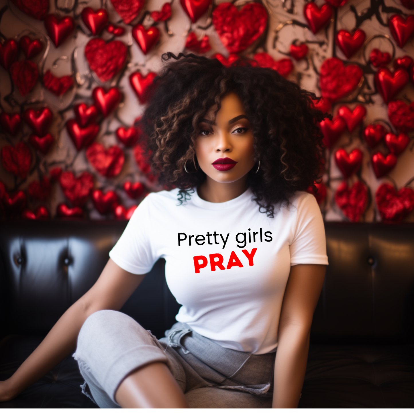 "Pretty Girls Pray" Faith-Inspired Short Sleeve T-shirt