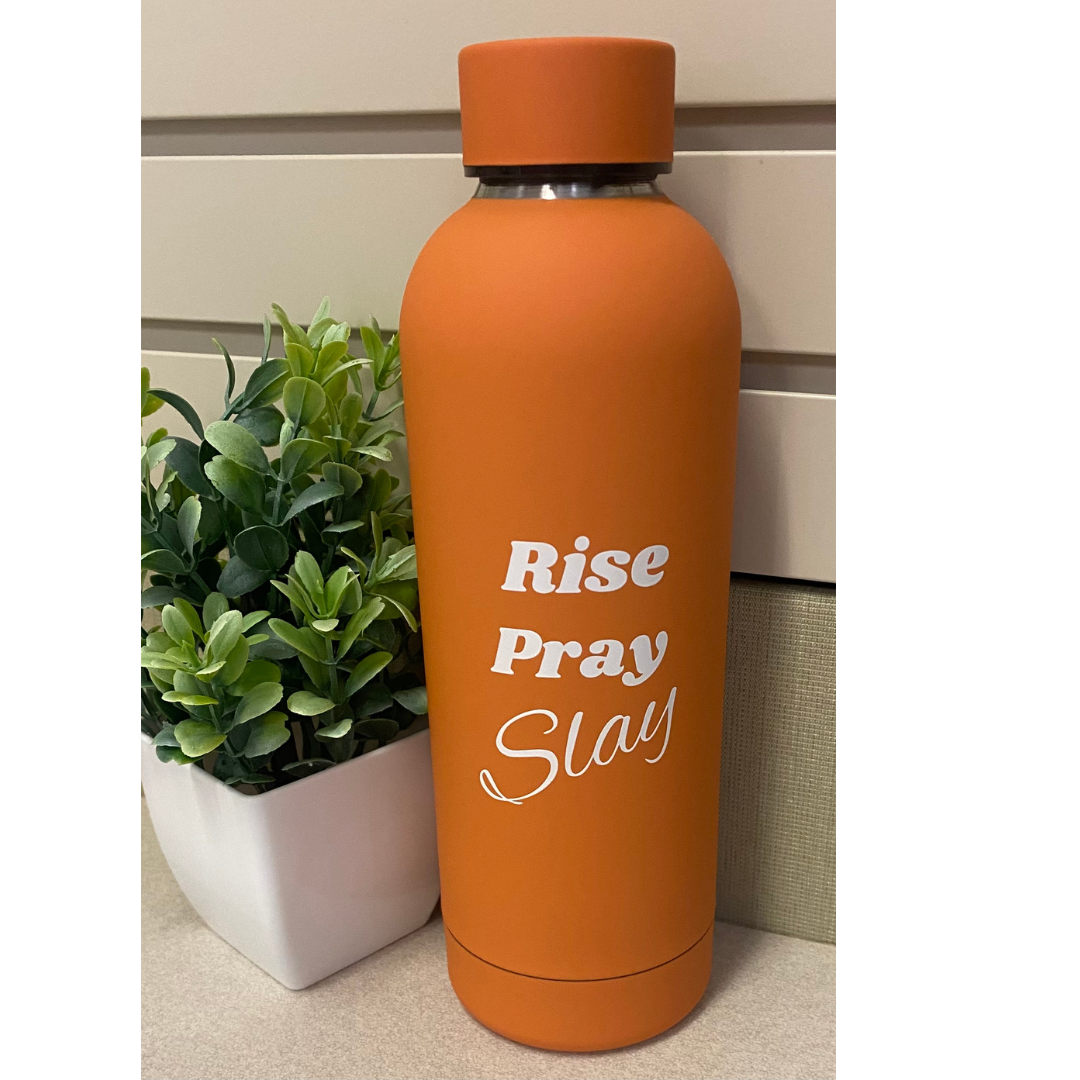 "Rise, Pray, Slay" Faith-Based 500ml Water Bottle