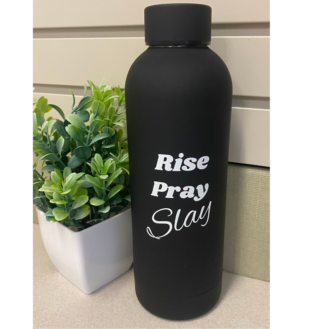 "Rise, Pray, Slay" Faith-Based 500ml Water Bottle