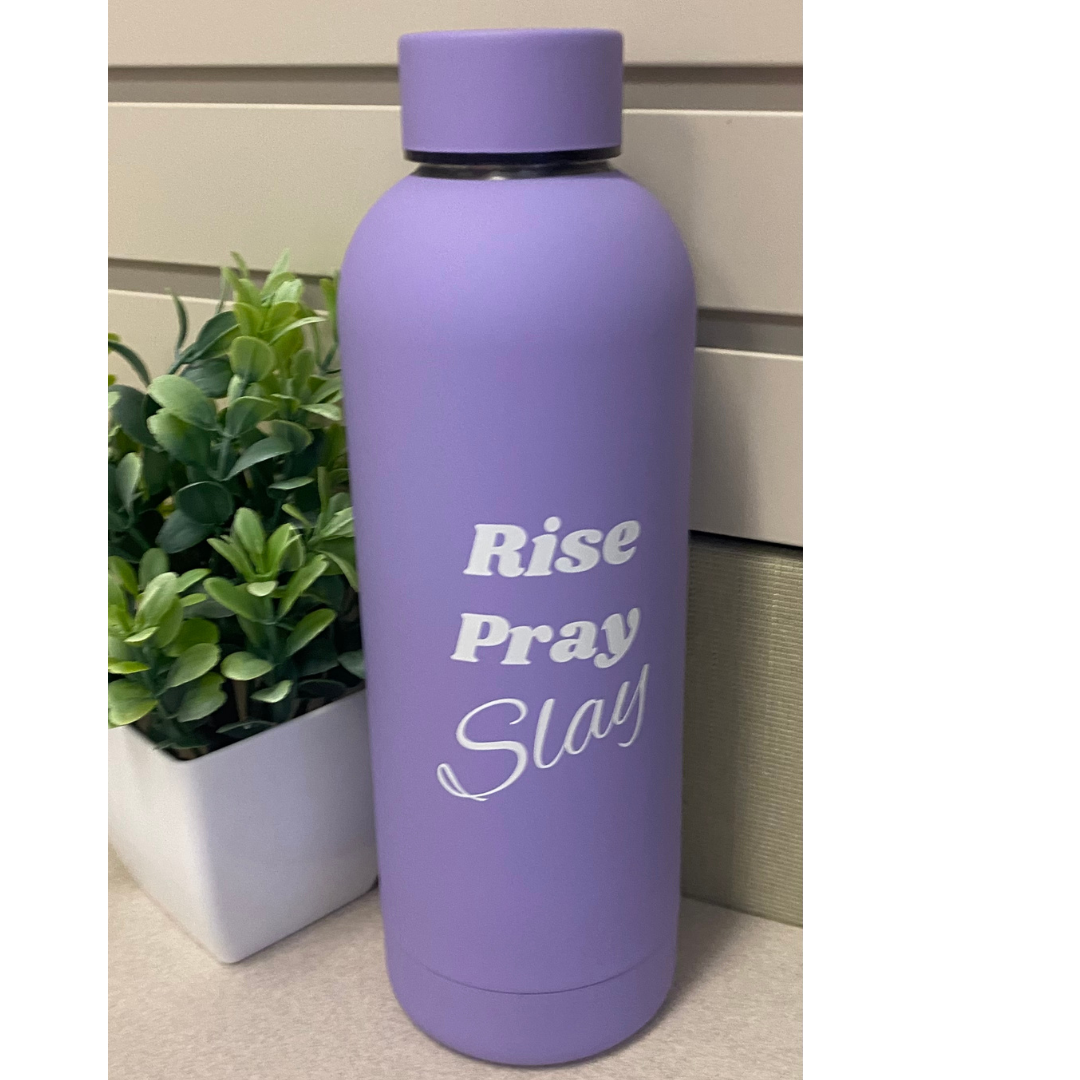 "Rise, Pray, Slay" Faith-Based 500ml Water Bottle
