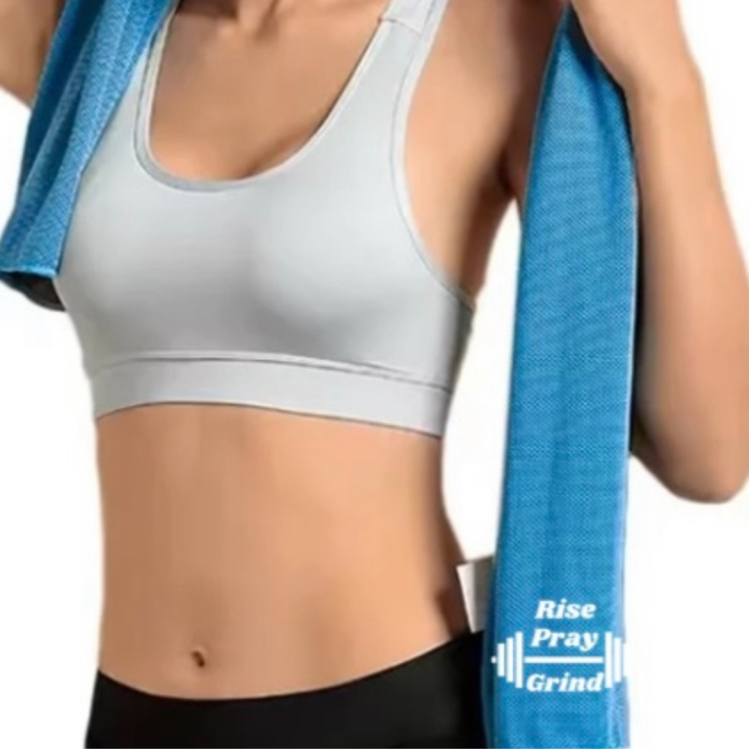 "Rise, Pray, Grind" Faith-Based Water Bottle & Cooling Towel Set