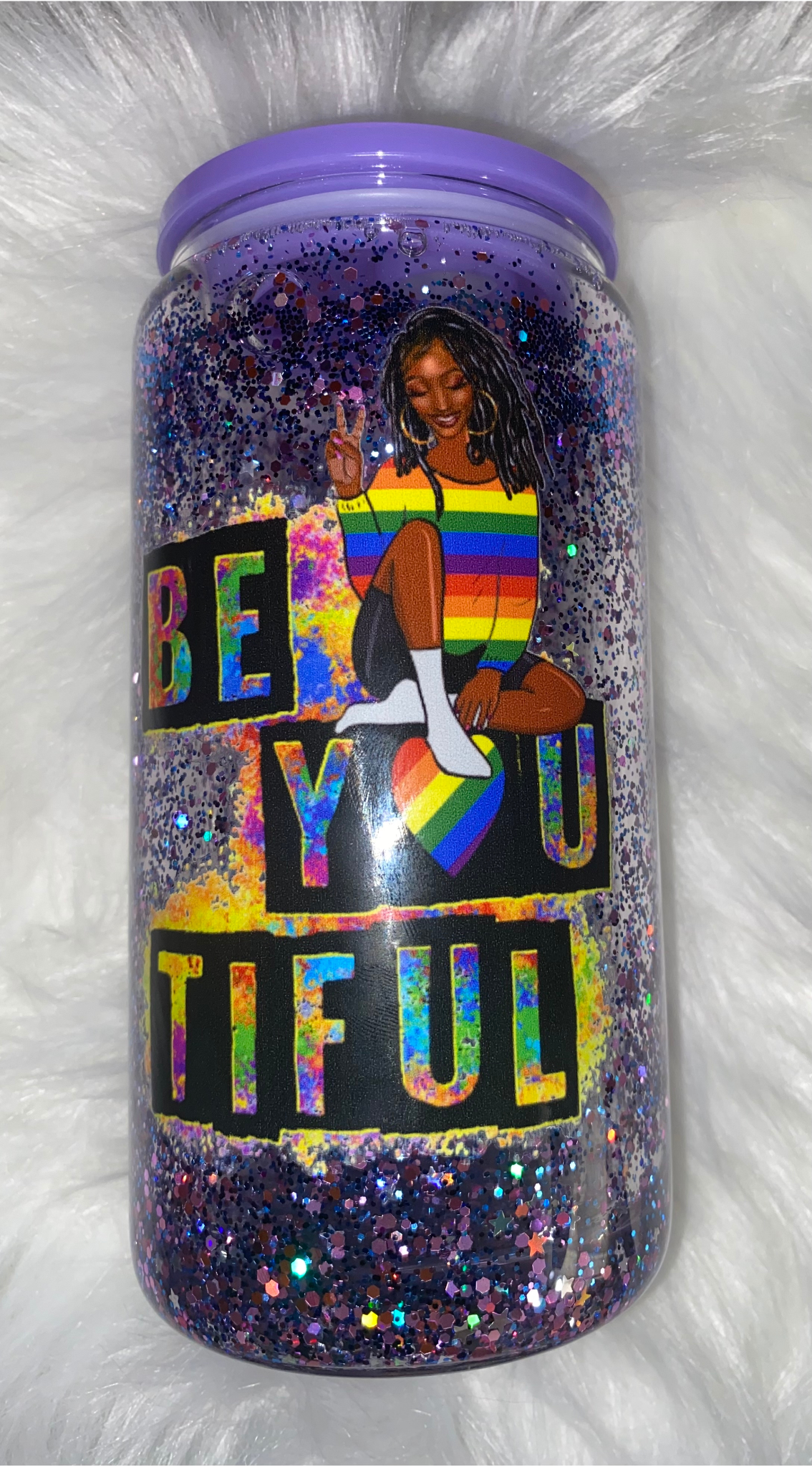 "Be You Tiful" Faith-Based 12oz Glass Snow Globe Cup