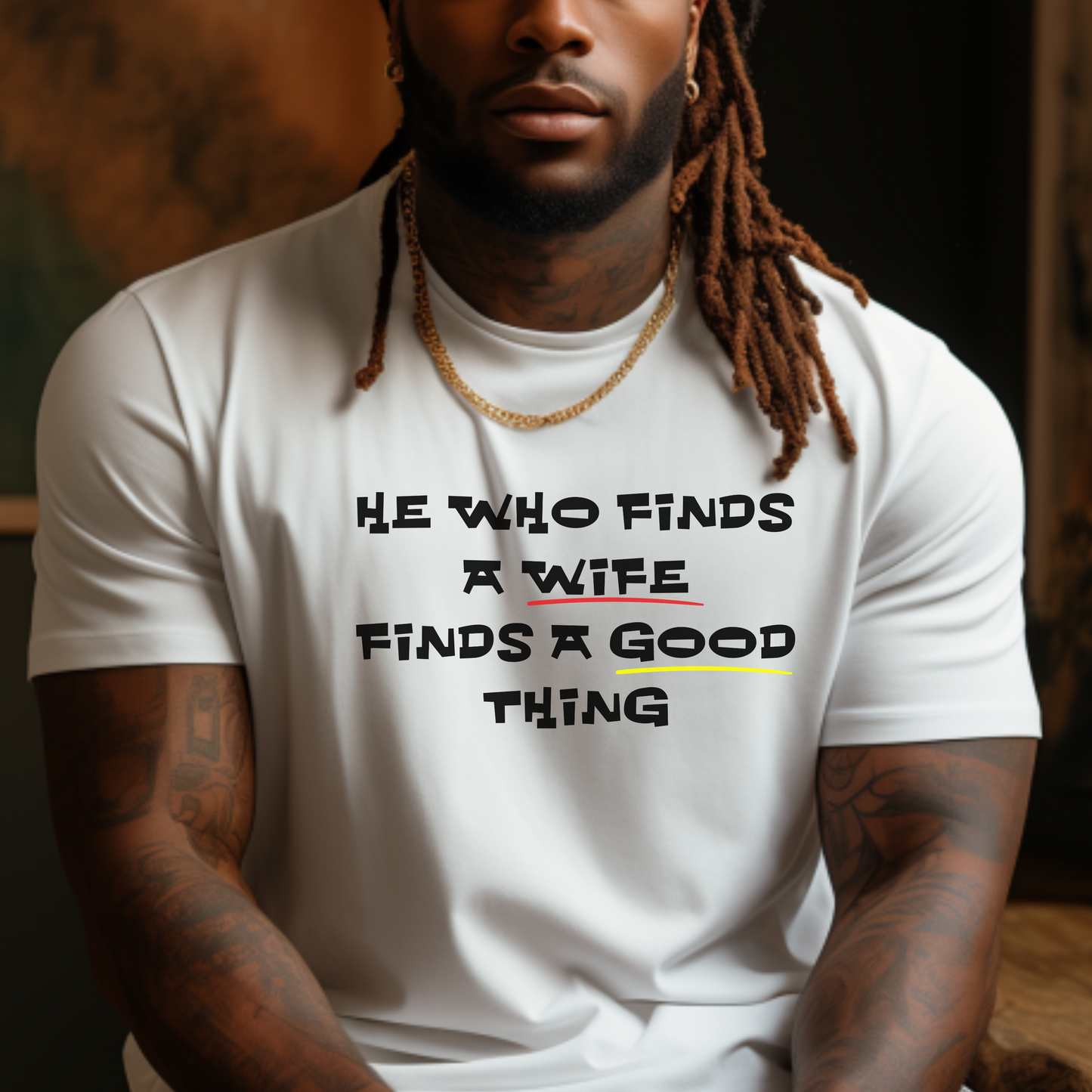 "He who finds a wife" Faith-Inspired Short Sleeve Couple's T-shirt