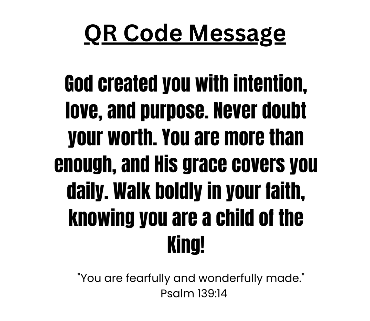 Faith-Based QR Code T-Shirt "you are enough"