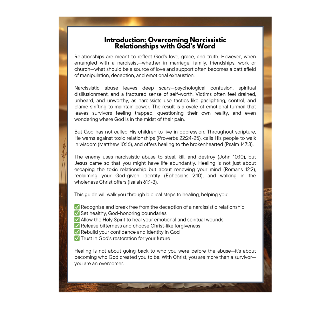 Overcoming Narcissistic Relationships with God's Word: A Biblical Digital Devotional