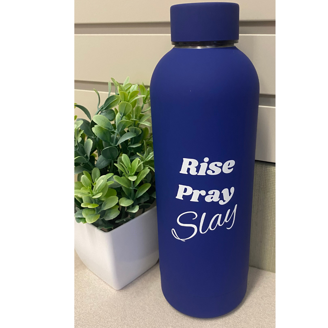 "Rise, Pray, Slay" Faith-Based 500ml Water Bottle