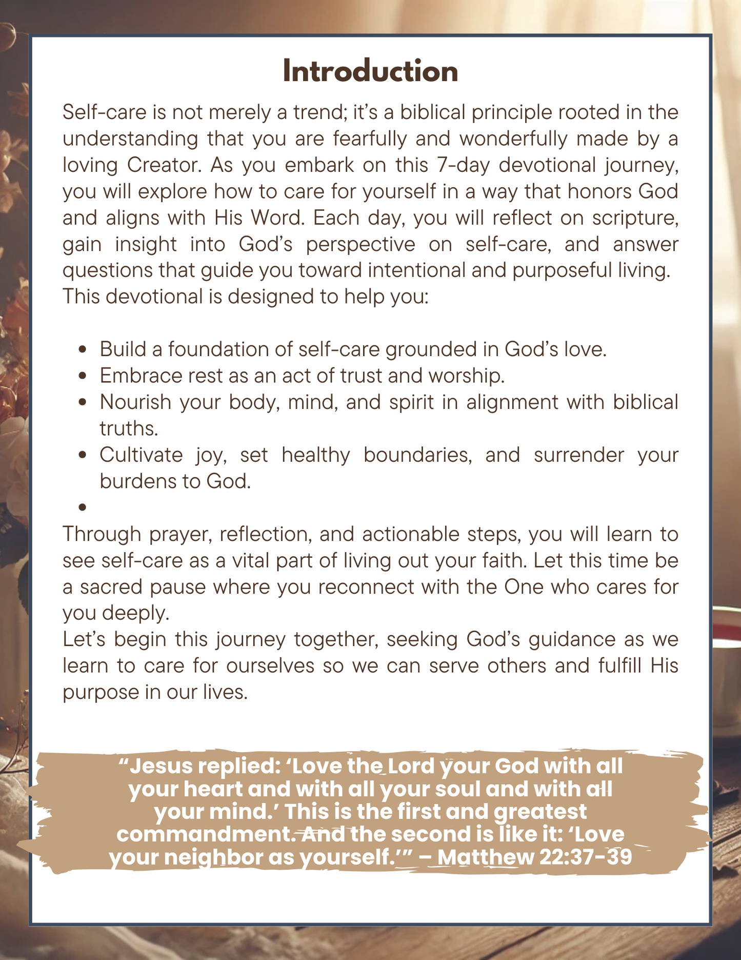 7 Day Devotional-Self-Care