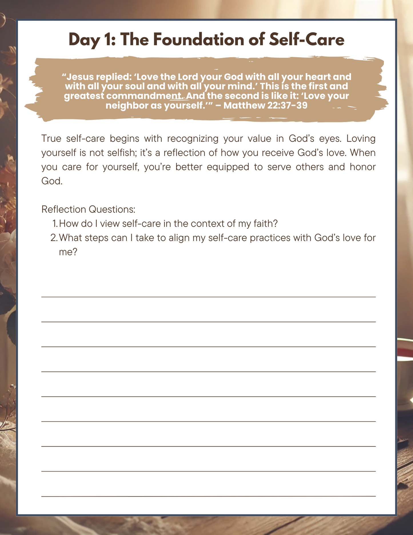 7 Day Devotional-Self-Care