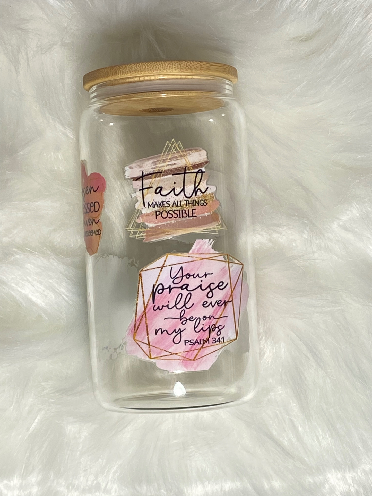 Faith - 16 oz glass cup