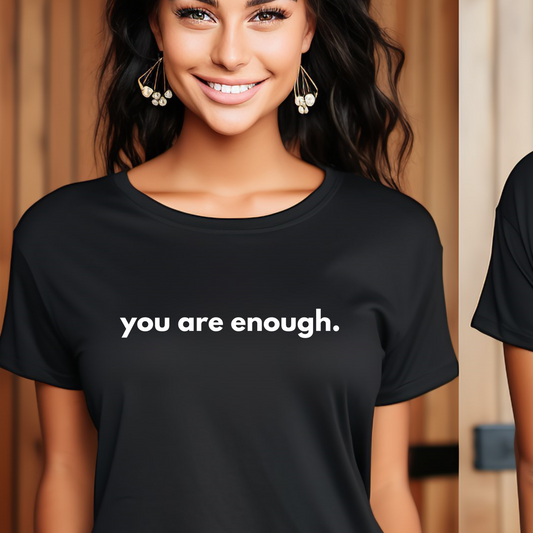 Faith-Based QR Code T-Shirt "you are enough"